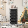 Rolling Storage Cart Organizer with 10 Compartments and 4 Universal Casters - Gallery View 30 of 66